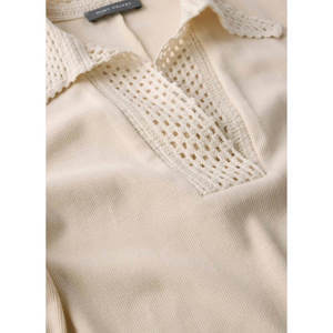 Mint Velvet Neutral Crochet Collar Midi Dress